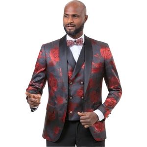 EJ SAMUEL TAGLIA FLORAL BLAZER SZ 38R P: 20" L: 29.5"